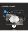 GU10 lampe - firkantet, satin nickel