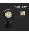 35W 3-faset skinnespot - 24 grader, 4000K, sort, COB LED, IP20