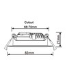 7W Ø8,3cm DimToWarm+CCT indbygningsspot dæmpbar RA96 - Hul: Ø6,8 cm, Mål: Ø8,3 cm, Sort, hvid kant