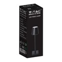 V-Tac opladelig bordlampe - Sort, IP20, touch dæmpbar, model mini