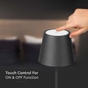 V-Tac opladelig bordlampe - Sort, IP20, touch dæmpbar, model mini