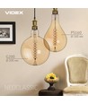 E27 8W dæmpbar LED pære - Spiral amber, 2200K, 500lm, 360°, G200, RA88, Erstat 42W