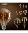 E27 8W dæmpbar LED pære - Spiral amber, 2200K, 500lm, 360°, G200, RA88, Erstat 42W