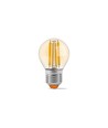 E27 6W LED filament kronepære - G45, 2200K, Amber glas, 360 grader, 750lm