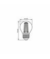 E27 6W LED filament kronepære - G45, 2200K, Amber glas, 360 grader, 750lm