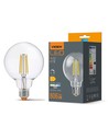 E27 7W dæmpbar LED pære - G95, 806lm, 4000K, 360 grader, filament glass