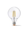E27 7W dæmpbar LED pære - G95, 806lm, 4000K, 360 grader, filament glass