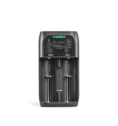 Universal batterioplader med LCD display - 2 kanaler, USB-C, Ni-Mh/Li-Ion/LiFePO4, powerbank funktion