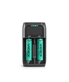 Universal batterioplader med LCD display - 2 kanaler, USB-C, Ni-Mh/Li-Ion/LiFePO4, powerbank funktion