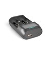 Universal batterioplader med LCD display - 2 kanaler, USB-C, Ni-Mh/Li-Ion/LiFePO4, powerbank funktion