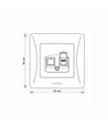 BINERA CAT6 enkelt computerstik - Hvid, RJ45, indbygning, IP20