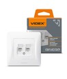 Dobbelt CAT6+CAT6 netværksstik - RJ45, hvid, indbygget, støvdæksel, BINERA serien