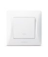 Binera 1-polet krydsafbryder - Hvid, IP20 indendørs, 10A, 86 x 86 mm