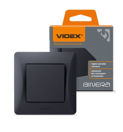 1-kanals afbryder - 86x86mm, IP20, sort