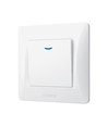 1-kanals afbryder med indikatorlys - 86x86mm, IP20, hvid