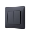 2-kanals afbryder - 86x86, IP20, sort