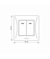 2-kanals afbryder med indikatorlys - 86x86mm, IP20, sort