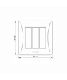 3-kanals afbryder - 86x86mm, IP20, hvid