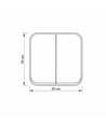 2-kanals påbygningsafbryder - 68x68mm, IP20, sort