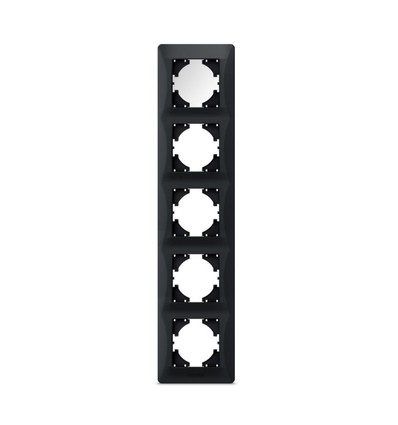 Binera 5-huls lodret ramme - Sort grafit, 86x370mm, plast