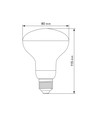 E27 9W LED vækstpære til planter - R80, 120°, 14 µmol/s, stimulerer vækst