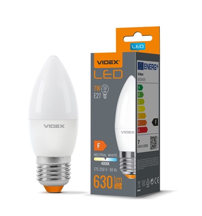 E27 7W LED kertepære - C37, RA90, 4000K, erstatter 50W