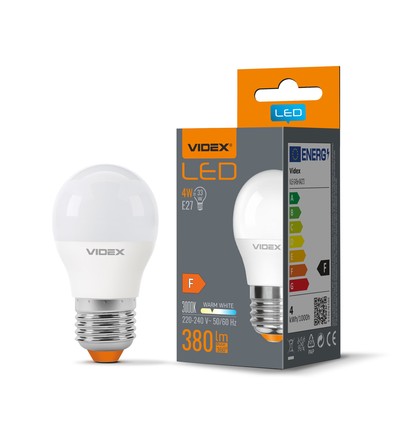 E27 4W LED kronepære - G45, 380lm, 3000K, varm hvid