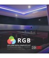 5m 7W/m RGB LED strip sæt - 12V DC, IP20, 60 LED pr. meter