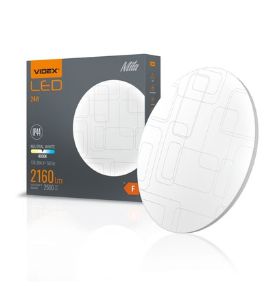 24W LED loftslampe - Ø32,6cm, 4000K, IP44, flicker free, hvid kant