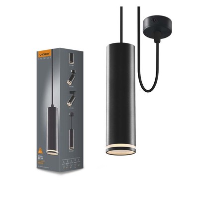 GU10 pendel skinnespot - Sort, Ø5,5 cm, maks. 30W, IP20 indendørs, uden lyskilde