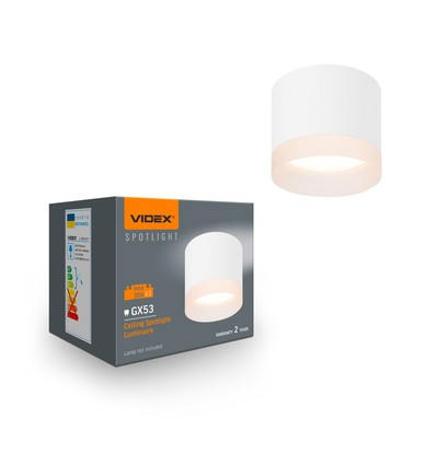 GX53 påbygningsspot - Hvid, Ø8cm, IP20, IK07, uden lyskilde