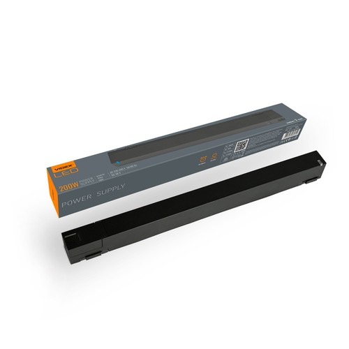 200W / 48V DC strømforsyning til magnetisk skinnesystem - 4.2A, IP20, sort, til VL-TRMS skinner