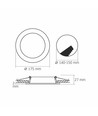 12W sort LED indbygningspanel - 1350lm, 4000K, Hul: Ø15 cm, 120 grader beam angle