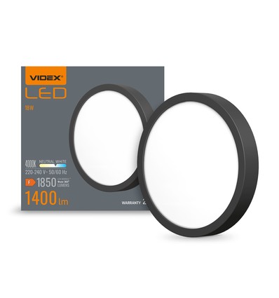 15W Ø19,2cm LED loftpanel - 1400lm, 4000K, hvid kant, IP20 indendørs