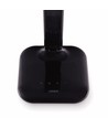 5W LED dæmpbar skrivebordslampe - Sort, 3-trin CCT, display med ur/temp, touch-styring
