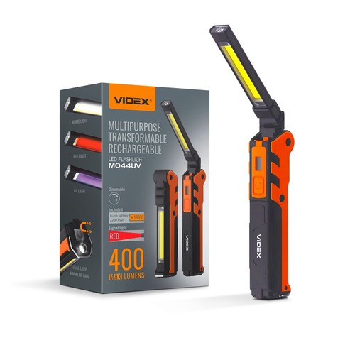 Multifunktionel LED lommelygte - UV + magnetisk bund, genopladelig