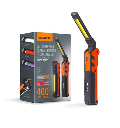 Multifunktionel LED lommelygte - UV + magnetisk bund, genopladelig