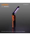 Multifunktionel LED lommelygte - UV + magnetisk bund, genopladelig