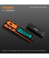Multifunktionel LED lommelygte - UV + magnetisk bund, genopladelig