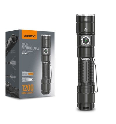 LED lommelygte - zoom, 6 lysfunktioner, genopladelig, IP44