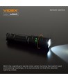 LED lommelygte - 5 lysfunktioner, udskifteligt batteri, genopladelig, IP68