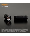 LED lommelygte - 5 lysfunktioner, udskifteligt batteri, genopladelig, IP68