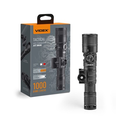 Taktisk LED lommelygte - zoom + rødt lys, genopladelig, IP66