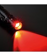 Taktisk LED lommelygte - zoom + rødt lys, genopladelig, IP66