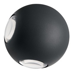 Diverse Restsalg: LED-POL 9W LED grå væglampe - Rund, IP54 udendørs, 230V, inkl. lyskilde