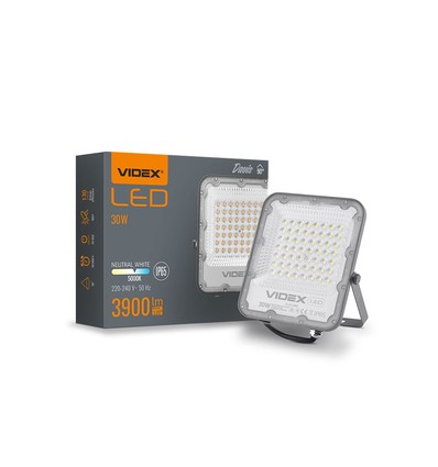 30W LED projektør - 130lm/W, 3900lm, IP65, 5000K, udendørs, arbejdslampe