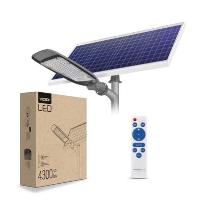 LED solcelle gadelampe - 4300 lumens, inkl. fjernbetjening