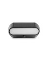 500lm Solcelle LED væglampe med sensor - IP54, 5000K, sort, bevægelsessensor, udendørs