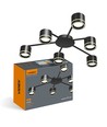 GX53 loftlampe til 6 pærer - Sort, IP20, jern, 180W, indendørs, uden lyskilde