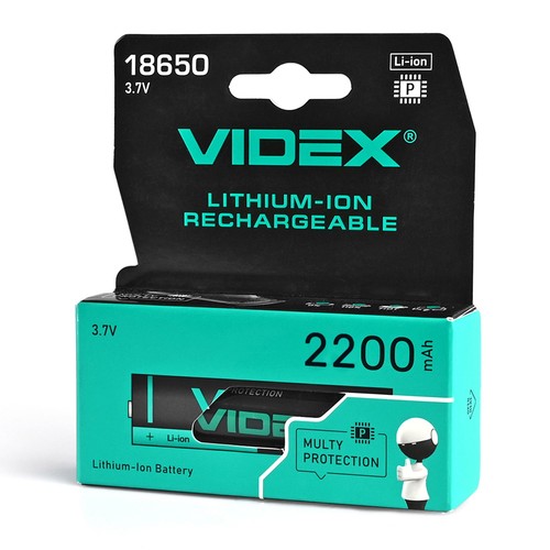 18650-P lithium-ion batteri - 2200mAh, med termisk beskyttelse